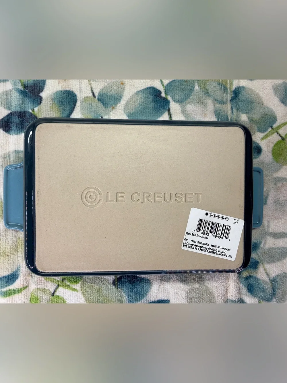 NEW Le Creuset Marine Blue 18cm Rectangular Baking Dish 7x5 Stoneware Rare